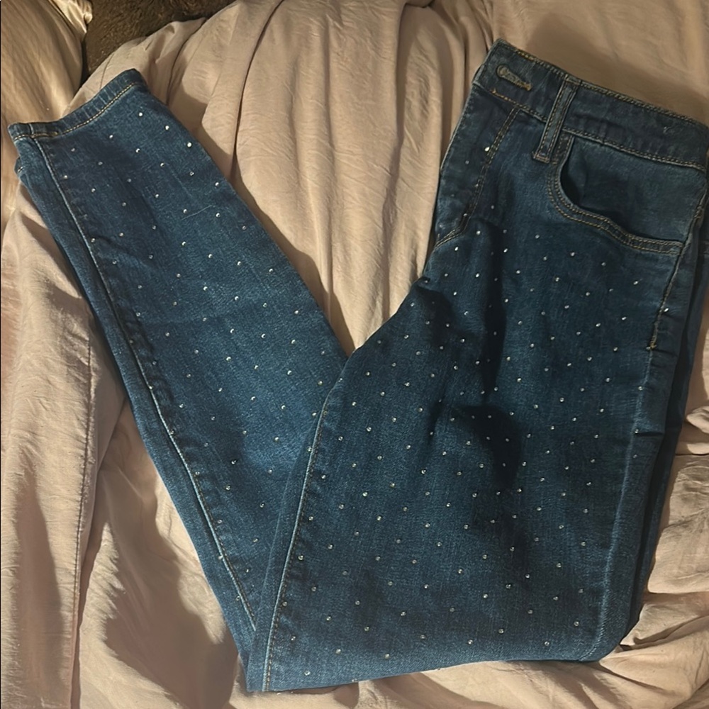 Wild Fable Blue Skinny Jeans with Unique Pattern